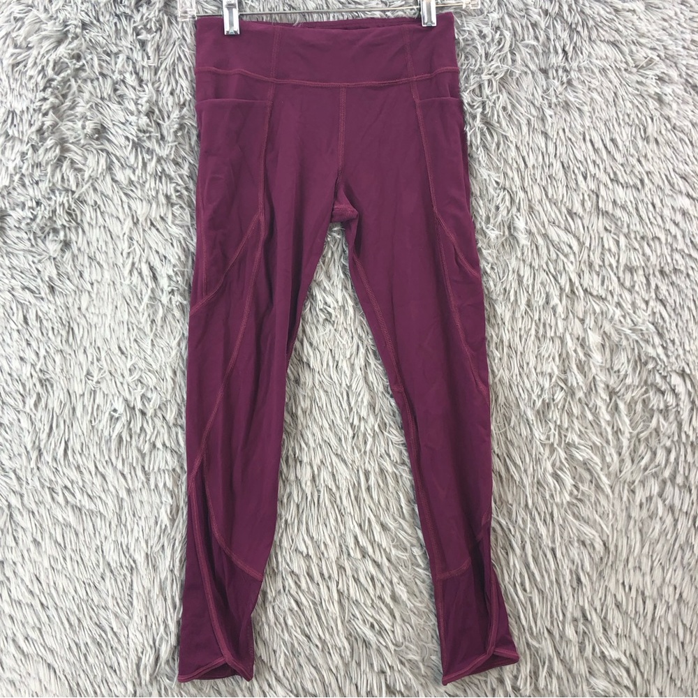 Athleta Girl Leggings Girls XL 14 Great Heights Tight Pockets Mesh Purple